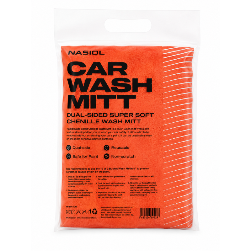 Nasiol Car Wash Mitt Çift Taraflı Mikrofiber Araç Yıkama Eldiveni  Süper Yumuşak Chenille Wash Mitt